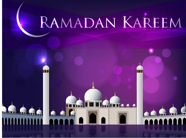 Ramadán kareem nebo Ramazánské kareem pozadí s mešita nebo masji — Stockový vektor