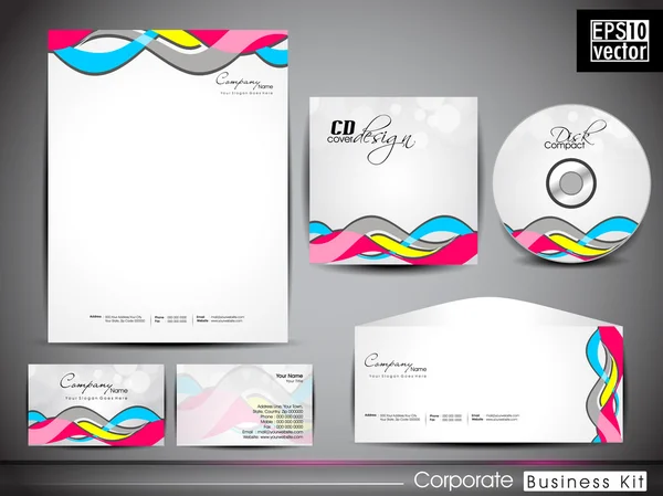 Professional corporate identity kit or business kit with artisti — Stock Vector