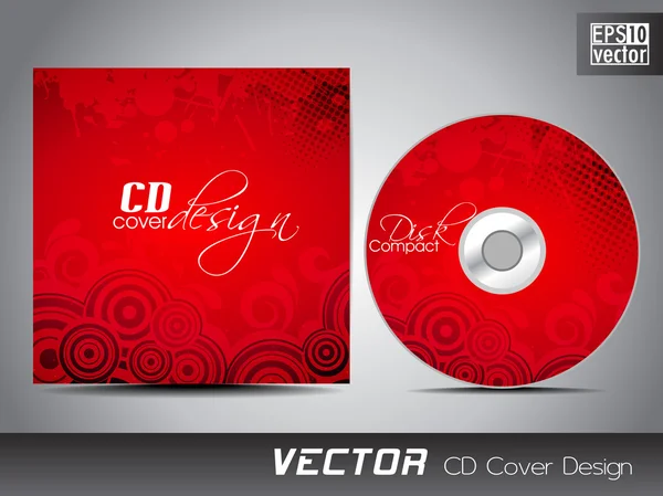 CD cover design template with copy space. EPS 10. — Stock Vector