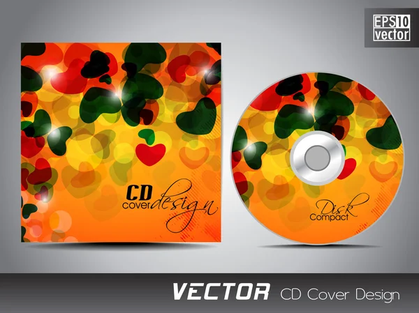 CD cover design template with copy space. EPS 10. — Stock Vector