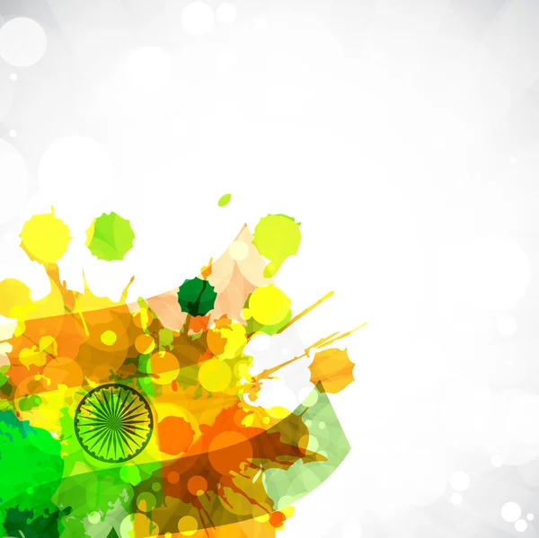 Abstracte achtergrond met Indiase vlag kleur splash. EPS 10. — Stockvector