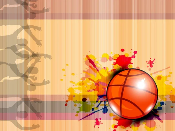 Abbildung des Basketballs auf grungy abstraktem Hintergrund mit te — Stockvektor