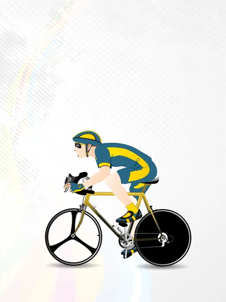 Ilustración vectorial de bmx o ciclista de montaña o pista, en onda — Vector de stock