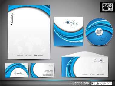 Professional corporate identity kit or business kit with artisti clipart