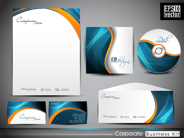 Professional corporate identity kit or business kit with artisti