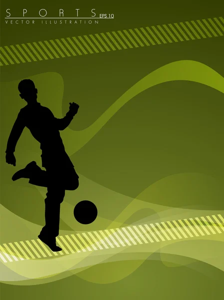 Joueur de ballon de football avec fond abstrait . — Image vectorielle