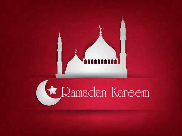 Ilustração de Mesquita ou Masjid com texto Ramadan Kareem. EPS 1 — Vetor de Stock