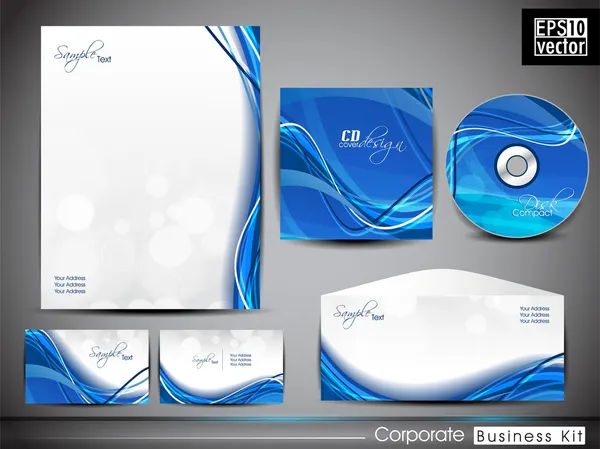 Professional corporate identity kit or business kit with artisti Stock Illustration