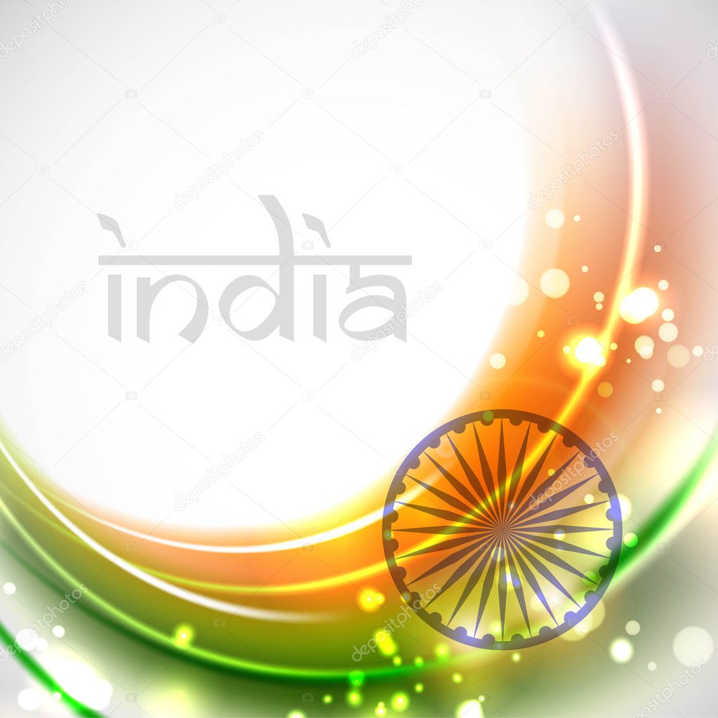 Shiny Indian Flag wave background. EPS 10.