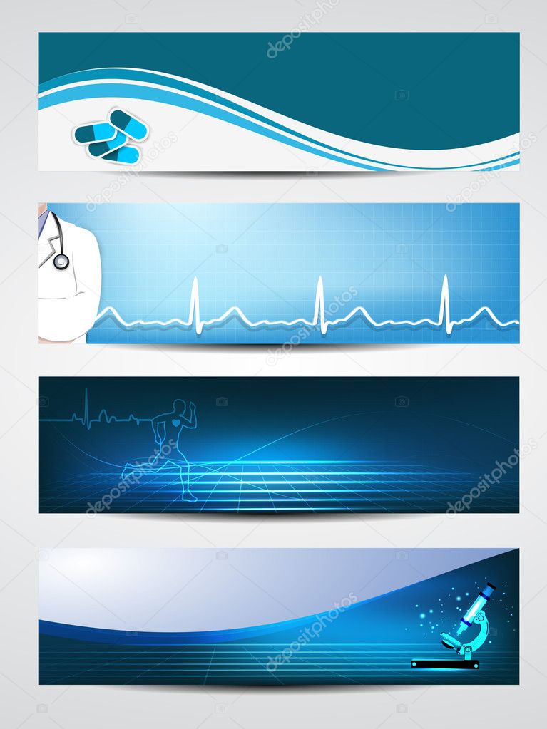 Set of medical banners, vertical arrange. EPS 10.