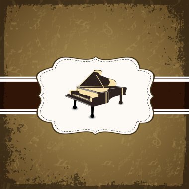 piyano müzik arka plan retro grungy desenli. EPS 10.