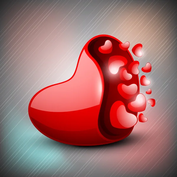 Hearts-valentine czerwony. EPS 10. — Wektor stockowy