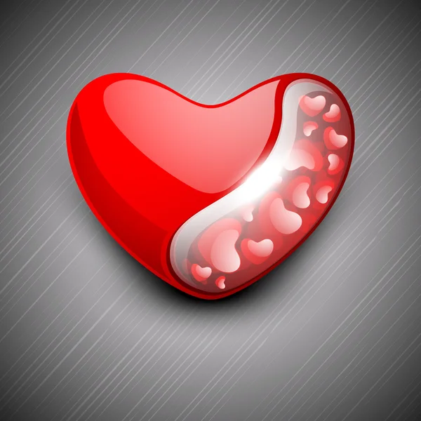 Kırmızı valentine kalp. EPS 10. — Stok Vektör