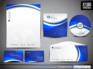 Professional corporate identity kit or business kit with artisti clipart