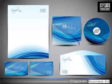 Professional corporate identity kit or business kit with artisti clipart