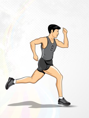 Illustration of a confident athlete getting ready for race again clipart