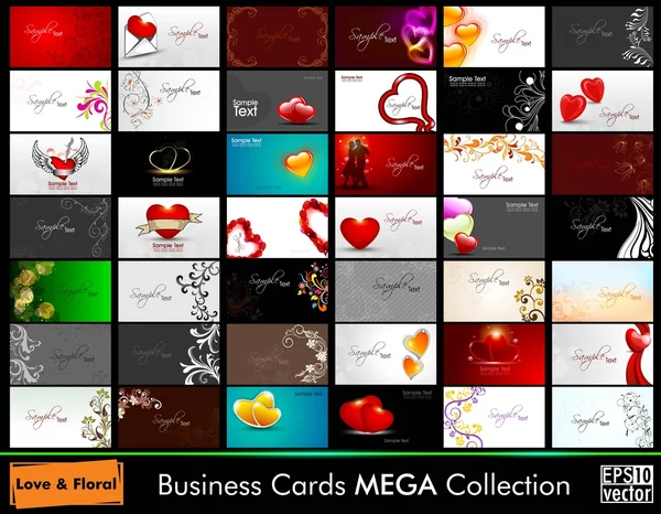 10 の eps 形式でのビジネス カードのセット. — ストックベクタ