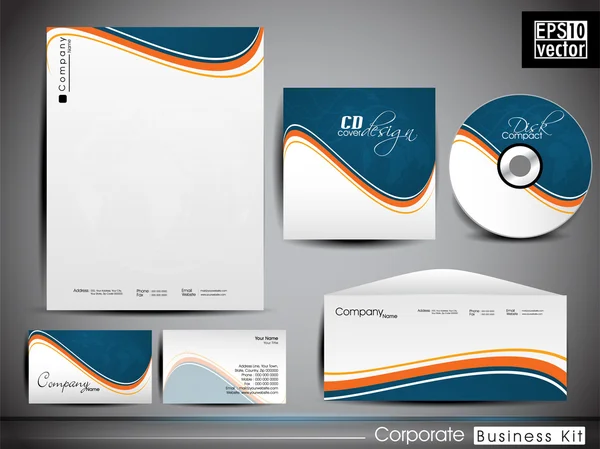 Professionelles Corporate Identity Kit oder Business Kit mit artisti — Stockvektor