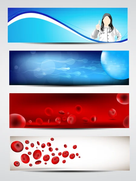 医療のバナー広告や web サイトのヘッダーのセット。eps 10. — ストックベクタ