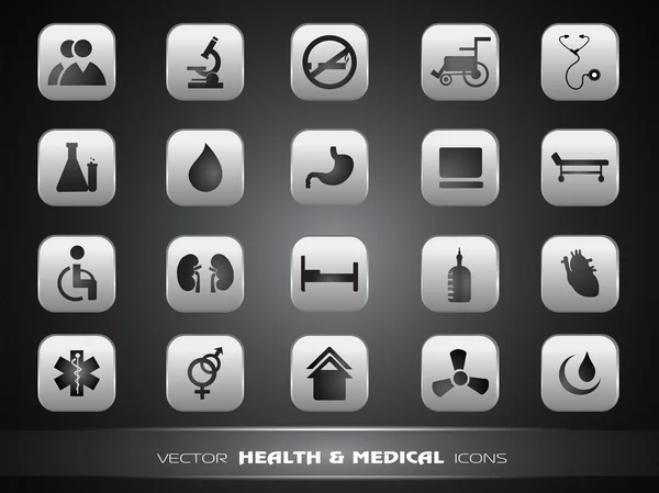 Medical icons set isolated on grey background. EPS 10. — Stock Vector