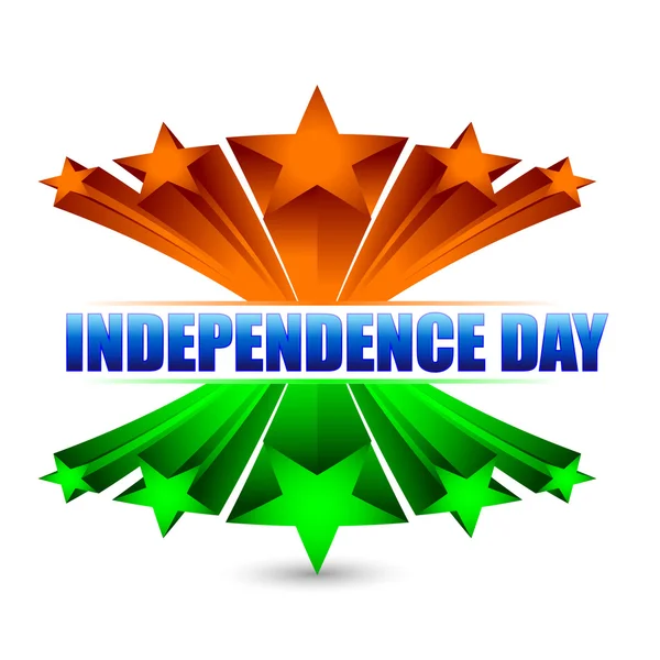 Fond de drapeau indien 3D avec le texte Jour de l'indépendance.. EPS 10 . — Image vectorielle