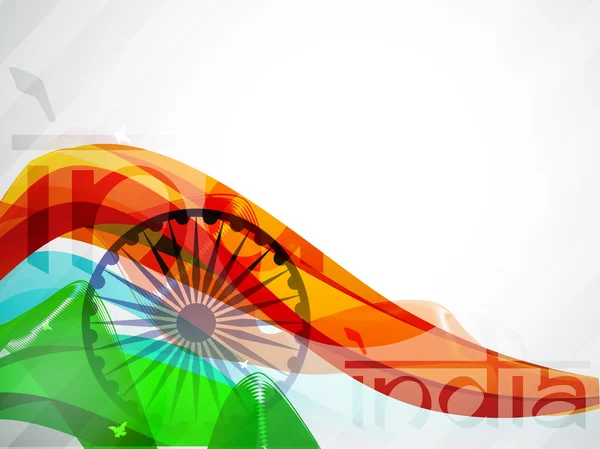 Fondo de onda de bandera india. EPS 10 . — Vector de stock