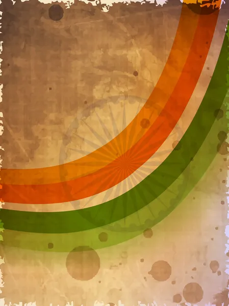 Abstracte Indiase vlag Golf op grungy achtergrond. EPS 10. — Stockvector