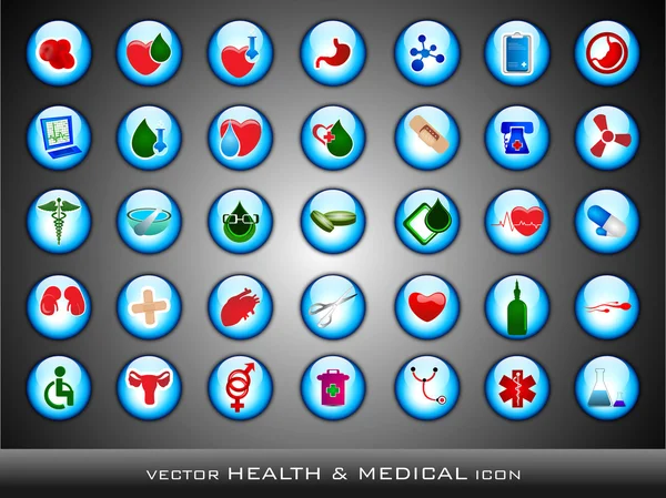 Icônes médicales sur fond gris. SPE 10 . — Image vectorielle