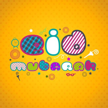 Creative text Eid Mubarak. EPS 10. clipart