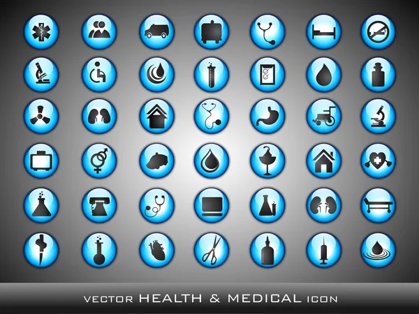 Icônes médicales sur fond gris. SPE 10 . — Image vectorielle