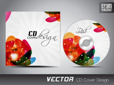 CD cover presentation design template with copy space and abstra clipart