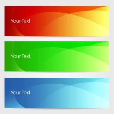 Vector illustration of banners or website headers with green, or clipart