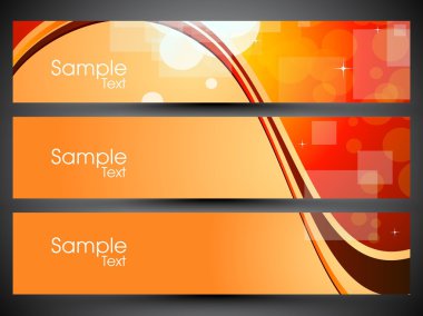 Banner, Header set with vector background. Eps 10. clipart