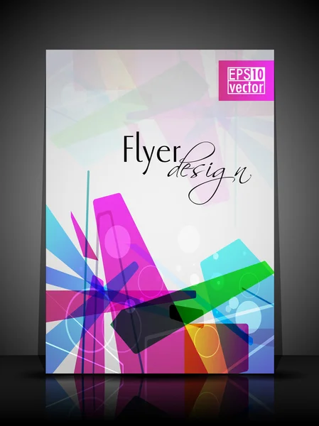 EPS 10 Flyer Design Presentazione con abstract colorato e Modifica — Vettoriale Stock