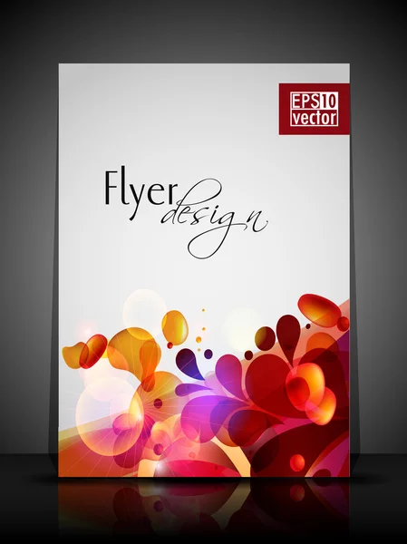 EPS 10 Flower Concept Flyer Design Presentation with Editable Ve — Stok Vektör