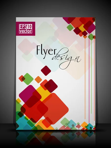 EPS 10 Flyer Design Presentación con resumen colorido y Edición — Archivo Imágenes Vectoriales
