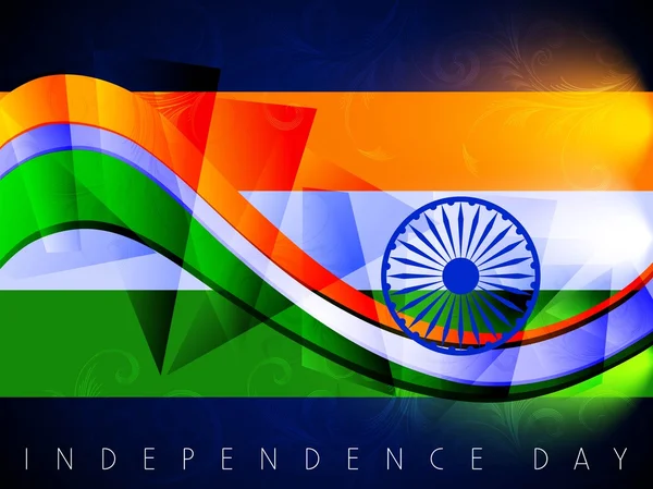 Shiny Indian Flag wave background. EPS 10. — Stock Vector
