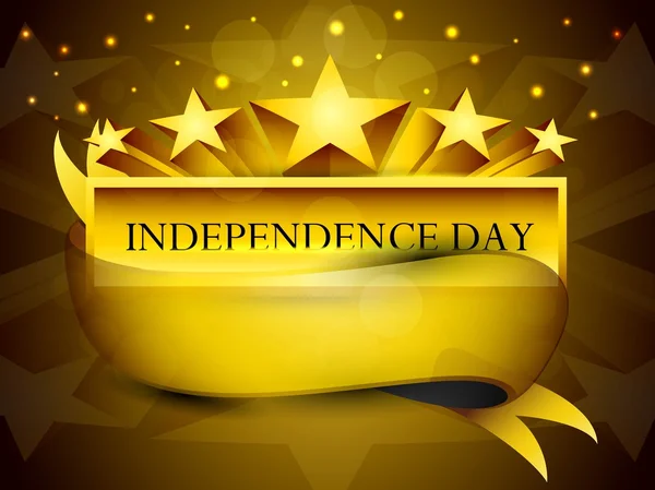 Rótulo de ouro do Dia da Independência com fita. EPS 10 . — Vetor de Stock