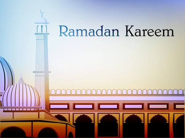 Ramadan Kareem fundo com Mesquita ou Masjid. EPS 10 . — Vetor de Stock