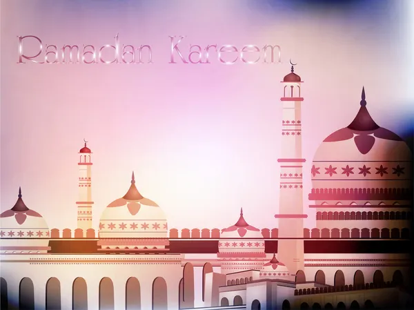 Ramadan Kareem sfondo con moschea o Masjid. EPS 10 . — Vettoriale Stock