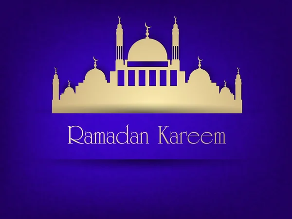 Ilustrace mešita nebo Masdžíd s textem Ramadán kareem. EPS 1 — Stockový vektor