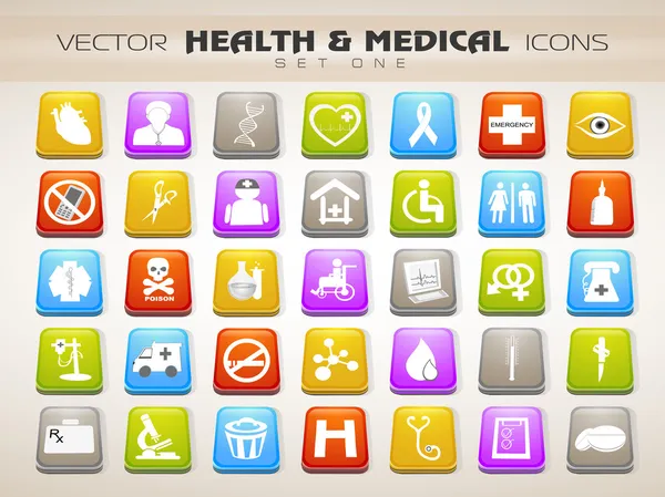 Lékařská ikony nastavit izolované na šedém pozadí. EPS 10 — Stockový vektor