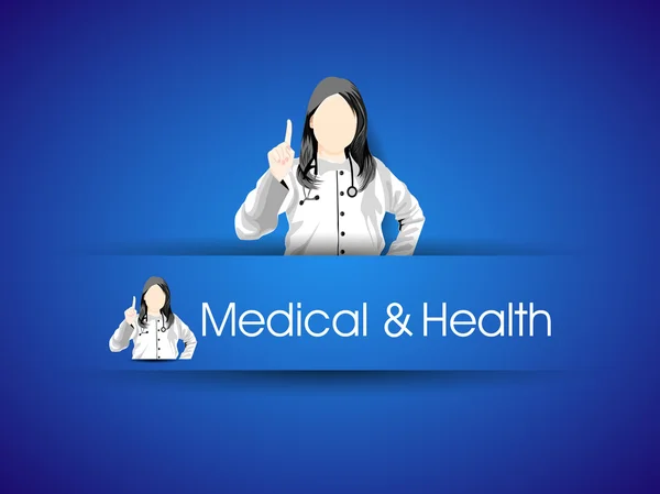 Concepto médico y de salud con médico (Femenino). EPS 10 . — Vector de stock