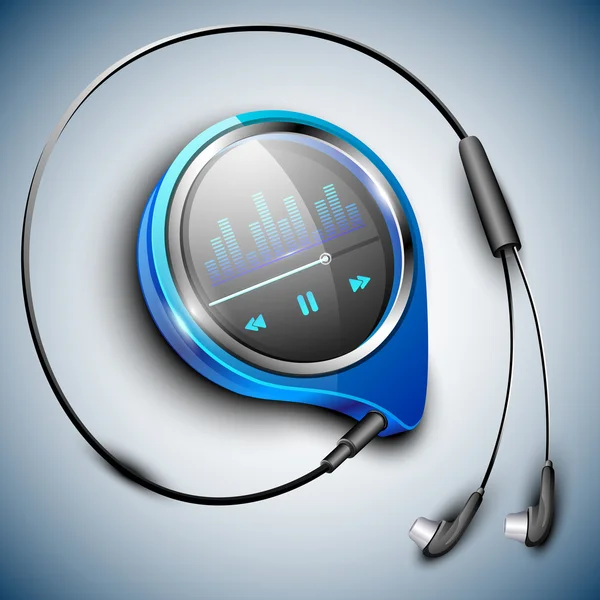 MP3-spelare med hörlurar. EPS 10. — Stock vektor