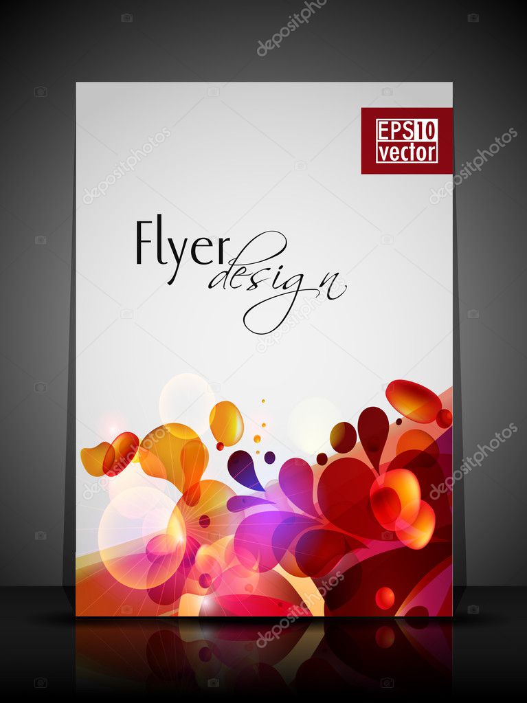 EPS 10 Flower Concept Flyer Design Presentation with Editable Ve