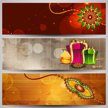 Website headers or banners for Raksha Bandhan celebration. clipart