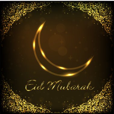 EId Mubarak background with shiny moon. EPS 10. clipart