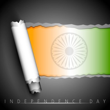 Creative Indian Flag background with torn paper. EPS 10. clipart