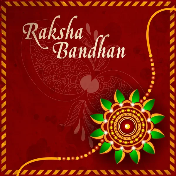 Ilustración de un Rakhi para el festival Raksha Bandhan. EPS 10 . — Archivo Imágenes Vectoriales