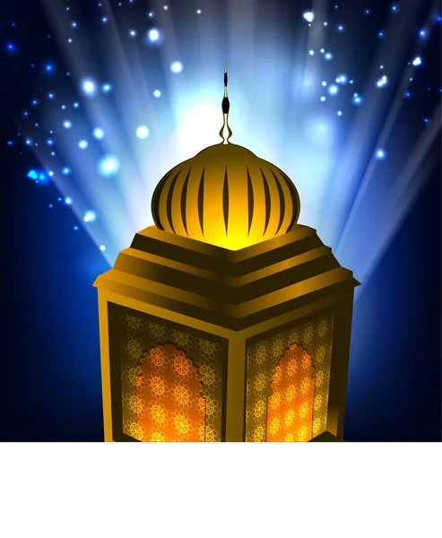 Intricate Arabic lamp on shiny background. EPS 10. — Stock Vector